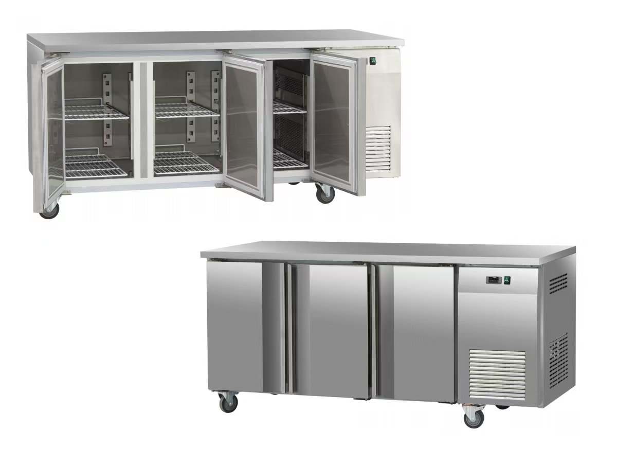 Stainless Steel Counter Chiller,Counter Freezer with Three Door
